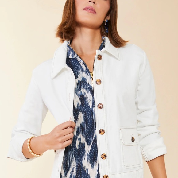 Spartina 449 Adler Denim Jean Jacket Pearl White XXL NWT - Picture 2 of 8